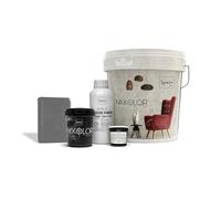 Nikkolor Kit Microcemento 8 m² per Pavimenti e Pareti - Copre Piastrelle e Fughe Senza Demolire - Effetto Cemento Continuo - Spessore 2-3 mm - Finitura Semi-Lucida - 13 Grigio Ardesia