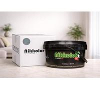 Nikkolor Perla d'Oriente - Pittura Perlata Effetto Sabbiato - Shadow | Pittura decorativa perlata per interni, lavabile e antimuffa, resa 25-30 m² con confezione da 2,5 L.