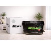 Nikkolor Perla d'Oriente - Pittura Perlata Effetto Sabbiato - Silver | Pittura decorativa perlata per interni, lavabile e antimuffa, resa 25-30 m² con confezione da 2,5 L.