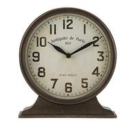 NIKKY HOME Orologio da Tavolo Vintage Shabby Metallo Decorazione Casa 24.5x7.8x26.5cm