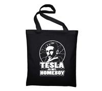 Nikola Tesla È Il Mio Amico Jutebeutel Inventore Scienza Divertente