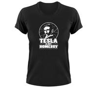 Nikola Tesla Is My Homeboy Divertente Donna T-Shirt Energia Elettrica Erfinder