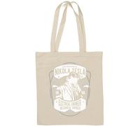 Nikola Tesla Serbo American Inventor Ingegnere Elettrico Borsa Tote Cotone Naturale Bianco