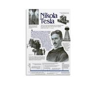 Nikola TeslaLe opere d'arte per pittura a olio sono durevoli, impermeabili e facili da pulire in stanze, salotti, camere da letto, cucine e facili da montare, senza cornice, 60 x 90 cm