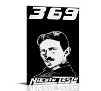 Nikola TeslaStampa su tela per pittura a olio, impermeabile e antimacchia, adatta a qualsiasi stile decorativo di camera da letto, soggiorno, ufficio, stile cornice, 60 x 90 cm