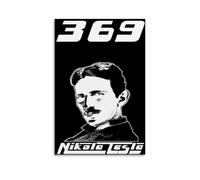 Nikola TeslaStampa su tela per pittura a olio, impermeabile e antimacchia, adatta a qualsiasi stile decorativo di camera da letto, soggiorno, ufficio, senza cornice, 30 x 45 cm