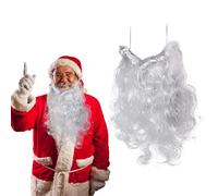 Nikolaus Bart, parrucca di Babbo Natale, 40 g, maschera di Babbo Natale, costume da uomo, costume di Babbo Natale, costume di Babbo Natale, accessorio bianco, per accessori natalizi (40 cm)