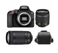 NIKON D3500 AF-P 18-55mm G VR+AF-P DX 70-300MM G ED VR DX+Borsa per fotocamera