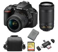 Nikon D5600 Kit doppio 18-55Mm Vr 70-300Mmvr+64Gcard+Borsa+En-El14A+Lettore