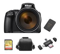 NIKON P1000 nero + scheda SD da 64 GB + borsa + batteria EN-EL20A + lettore di schede