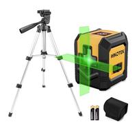 Nikotek Livella Laser con Treppiede, NIKOTEK-LL-Auto, Verde, Autolivellante, Raggio Verde, Linee Incrociate, IP54, Batteria Inclusa
