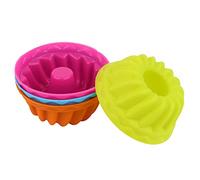 Nikou 12 mini pirottini in silicone a forma di zucca, antiaderenti, riutilizzabili, ideali per cupcake e muffin, colore arancione brillante