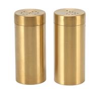Nikou 2 Barattoli per Spezie In Acciaio Inox Dorato con Tappo A Vite, Spargispezie Bottiglia, Apertura Superiore, per Sale, Zucchero, Pepe, Peperoni