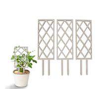 Nikou 3 Pezzi Traliccio per Rampicanti, Supporto per Piante in Legno 30 cm | Sostegno per Piante in Vaso, Creatività Design a Griglia, Spazio di Crescita, per Fiori da interni, Colore Naturale
