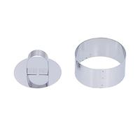Nikou Anello per mousse per torte, anelli in acciaio inox, 4 x 7 cm, per insalate, pasticceria, mousse, biscotti