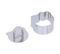 Nikou Anello per mousse per torte, in acciaio inox, per insalate e pasticcini, 4 x 8 cm, anello quadrato per mousse, strumento da forno, stampo per torte e biscotti