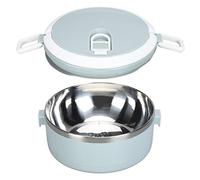 Nikou Bento - Contenitore per il pranzo portatile in acciaio inox 304, cilindro termico, contenitore per alimenti per scuola, ufficio, esterni, monostrato, blu nordico