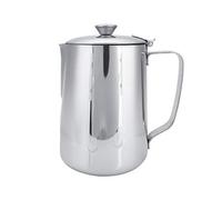Nikou Bicchiere da schiuma, tazza da caffè in acciaio inossidabile Tazza da brocca con schiuma da latte Brocca con coperchio per caffè Latte Art(1000ml)