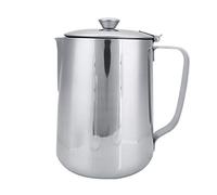 Nikou 2000mL Bricco Latte, Tazza per Caffè Latte Art con Coperchio in Acciaio Inox, Brocca in Schiuma Lattiera Mucca Montalatte per Cappuccino, Espresso (2000mL)