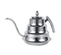 Nikou Bollitore per caffè a collo di cigno in acciaio inox, design congiunto, per caffè e tè, argento, capacità 1,2 l, ideale per infusione e infusione