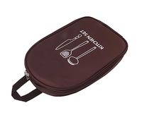 Nikou Borsa per utensili da cucina da viaggio da campeggio, custodia portatile con manico per barbecue, marrone, kit da cucina, posate, borsa per pentole da campeggio