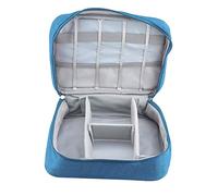 NIKOU Borsa portaoggetti multifunzionale, borsa portatile per cuffie con cavo di alimentazione USB(Blu)