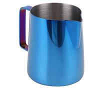Nikou BROCCA PER CAFFÈ LATTE ART TAZZA PER SCHIUMA IN ACCIAIO INOSSIDABILE SUPERFICIE LISCIA MANICO ERGONOMICO PER CASA CAFFÈ RISTORANTE HOTEL (Blu titanio da 350 ml-304)