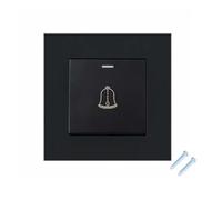 Nikou Campanello per porte in vetro temperato per campanello 220~250V Interruttore per campanello con pannello in vetro a pulsante per hotel di casa