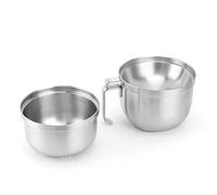 Nikou Ciotola per noodle in acciaio inox a doppio strato, grande ciotola per zuppa con coperchio, stoviglie per la casa, contenitore per alimenti, ciotola da cucina, 24 cm