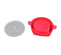 Nikou Ciotola per popcorn con coperchio trasparente e manico, per popcorn in silicone per la casa, colore rosso rosa, adatta al microonde, facile da riporre