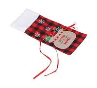 Nikou Copertura quadrata per bottiglia di vino, con griglia rossa e nera, per casa, feste di Natale, bar di casa, decorazione per bottiglie di vino