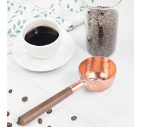 Nikou Cucchiaio dosatore per caffè in acciaio inox, manico lungo, per chicchi di caffè, latte in polvere, tè, cucchiaio dosatore da cucina, finitura oro, lunghezza 18 cm, utensile da cucina