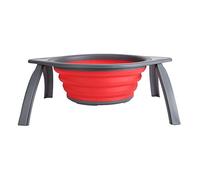 Nikou Cucina portatile in silicone pieghevole filtro Fruit Vegetable Laveling Ceste con supporto (Grigio rosso)