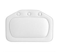 Nikou Cuscino per vasca da bagno, in morbida schiuma imbottita, con ventose antiscivolo, poggiatesta per vasca da bagno, collo e schienale, accessori da bagno (bianco)