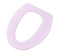 Nikou Cuscino per WC in EVA impermeabile, riutilizzabile, caldo e morbido, per il bagno (motivo a righe, rosa)