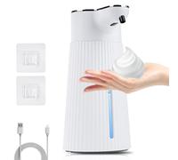 Nikou Dispenser Sapone Automatico, Distributore Automatico di Sapone in Schiuma, Dispenser Sapone Muro con Sensore a Infrarossi, Ricaricabile, 2 Livelli Regolabili, per Cucina, Bagno (400 ml)