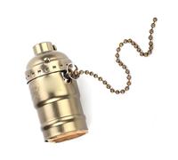 Nikou E27 Portalampada vintage in alluminio con catena di trazione, lampada da tavolo, attacco a vite (bronzo)