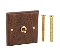 Nikou Interruttore a Levetta Decorativo Retrò Singolo con Pannello da Parete in Legno di Noce, Pannello Interruttori a Levetta 250V con Viti, per la Camera da Letto e Il Bagno