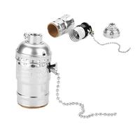 Nikou Interruttore Portalampada Vintage e27-Portalampada E27 Presa di Luce Vintage in Alluminio con Catenella portalampada portalampada portalampada (Colore : Sliver)