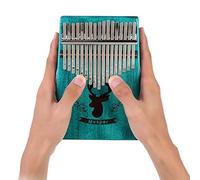 Nikou Kalimba Fingerpiano 17 tasti, mogano, con custodia per il trasporto e martello accordatore, set per principianti