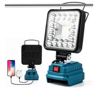 Nikou Lampada da lavoro a LED, 40 W, 900 lm, 2 livelli, per batteria Makita