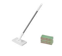 Nikou Lavapavimenti con 4 panni per mocio, senza lavaggio a mano, un pulsante per cambiare, panno automatico, mocio a mani libere per la pulizia del pavimento, per ufficio e ristorante