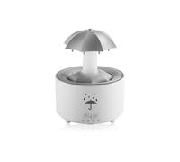 Nikou Ombrello Umidificatore 300ML, Bianco Rotante Goccia di Pioggia Umidificatore con Diffusore di Aromaterapia e Illuminazione Ambientale Multicolore per Camera da Letto (Telecomando)