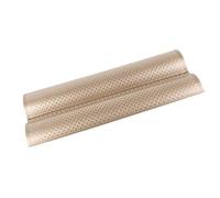 Nikou Padella, 2 slot antiaderente in acciaio al carbonio per uso alimentare, design perforato per cottura francese, ideale per uso domestico, 39,9 x 25,9 cm