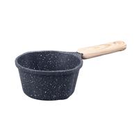 Nikou Padella da cucina in pietra medica con beccucci, antiaderente, altezza 20 cm, ideale per versare olio e latte, riscaldamento e friggere, bianco