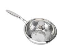 Nikou Padella in acciaio inox 316, triplo strato, previene l'attacchi, basso fumo di olio, padella per friggere con grano a martello, per cucina, 28 cm, pentola per integratori alimentari