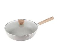 Nikou Padella in pietra medica da 28 cm, antiaderente, grande capacità, per uova e pancake, ideale per cucinare, design, facile da pulire