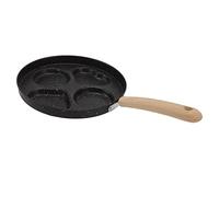 Nikou Padella multifunzione per 4 uova, antiaderente, per la colazione, design a prova di bastoncini, ideale per cucinare 4 uova, 24 cm, nero