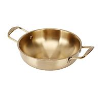 Nikou Pentola coreana dorata per ramen, in acciaio inox, portatile, da cucina, per la casa, 20 cm, ideale per cucinare noodles e ramen