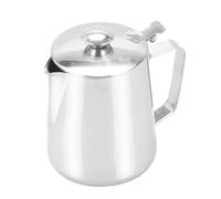 Nikou Bicchiere da schiuma, tazza da caffè in acciaio inossidabile Tazza da brocca con schiuma da latte Brocca con coperchio per caffè Latte Art(600ml)